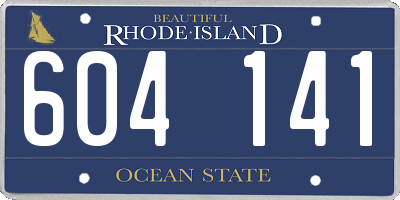 RI license plate 604141