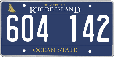 RI license plate 604142