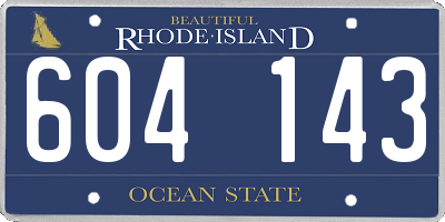 RI license plate 604143