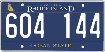 RI license plate 604144