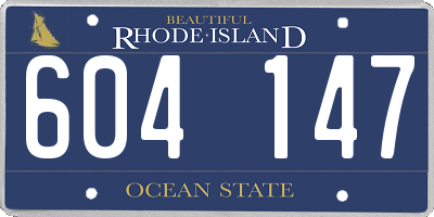 RI license plate 604147