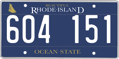 RI license plate 604151