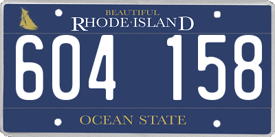 RI license plate 604158