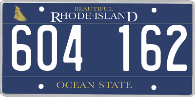 RI license plate 604162