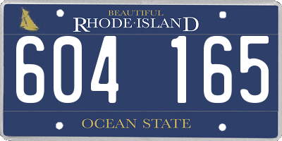 RI license plate 604165