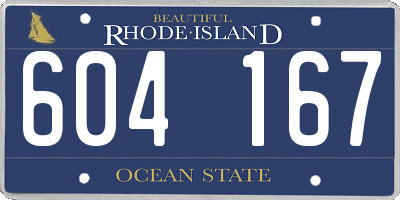 RI license plate 604167