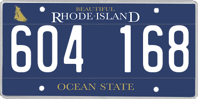 RI license plate 604168