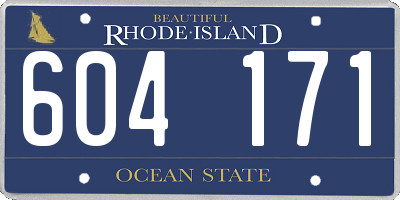 RI license plate 604171