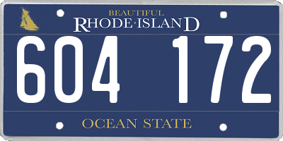 RI license plate 604172