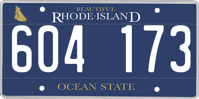 RI license plate 604173