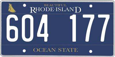 RI license plate 604177