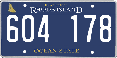 RI license plate 604178