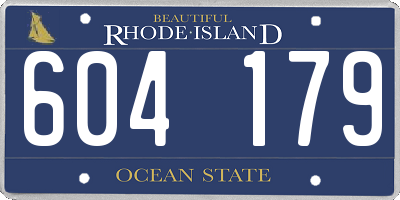 RI license plate 604179