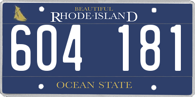 RI license plate 604181