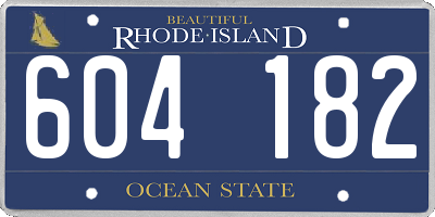 RI license plate 604182