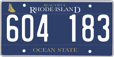 RI license plate 604183