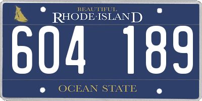 RI license plate 604189