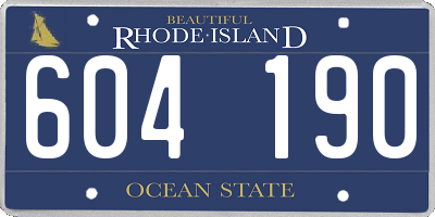 RI license plate 604190