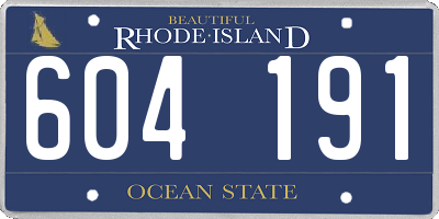 RI license plate 604191