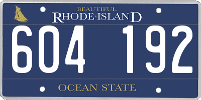 RI license plate 604192
