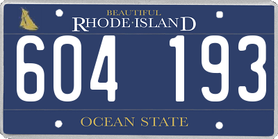 RI license plate 604193