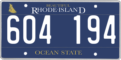 RI license plate 604194