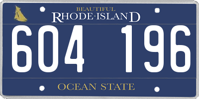 RI license plate 604196