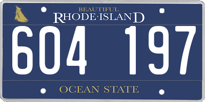 RI license plate 604197