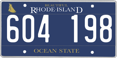RI license plate 604198