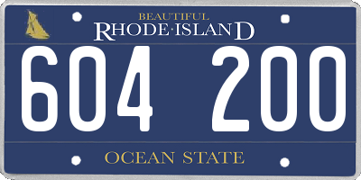 RI license plate 604200
