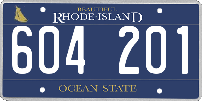 RI license plate 604201
