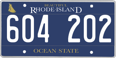 RI license plate 604202