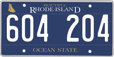 RI license plate 604204