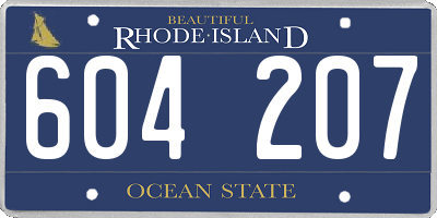 RI license plate 604207