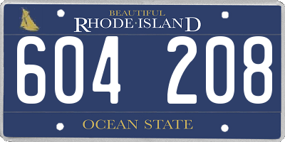 RI license plate 604208