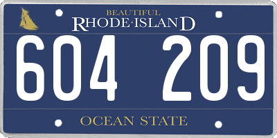 RI license plate 604209