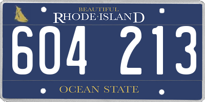 RI license plate 604213