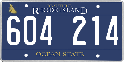 RI license plate 604214