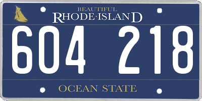RI license plate 604218