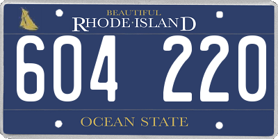 RI license plate 604220