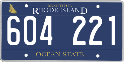 RI license plate 604221