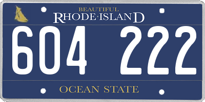 RI license plate 604222