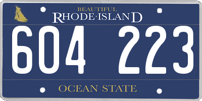 RI license plate 604223