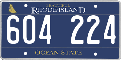 RI license plate 604224