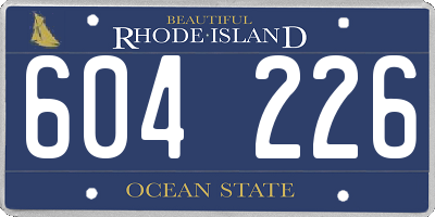RI license plate 604226