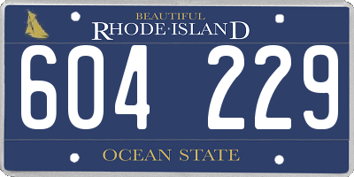 RI license plate 604229