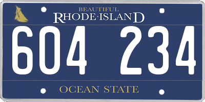 RI license plate 604234