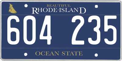 RI license plate 604235