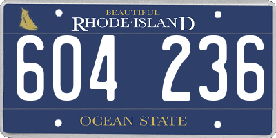 RI license plate 604236
