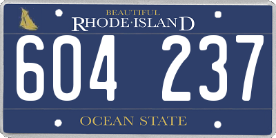 RI license plate 604237